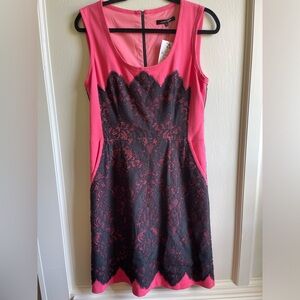 Nanette Lepore Pink with Black Lace Overlay As Seen Pretty Little Liars